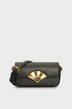 Женская черная кожаная сумка k signature fan sm crossbody Черный ONESIZE Karl Lagerfeld 240W3195