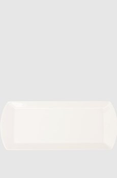 Белая прямоугольная тарелка для закусок Gourmet