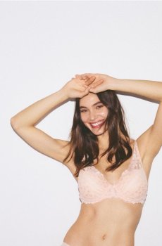 Reserved - Мереживний бюстгальтер пуш-ап - нюдовий - 763HP-02X