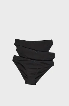 Женские черные трусики (3 шт) JACK Черный XL Etam 6449029