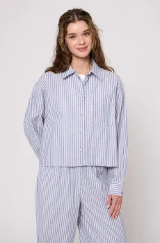 Женская синяя рубашка в полоску Синий M PRPY PWCSTANN0035