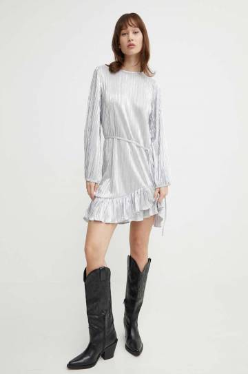 Платье Never Fully Dressed цвет серебрянный mini расклешённая Платье Never Fully Dressed цвет серебрянный mini расклешённая