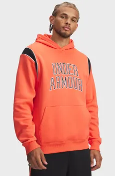 Мужское оранжевое худи UA Rival Fleece Nov Hoodie Красный L Under Armour 6009353-690