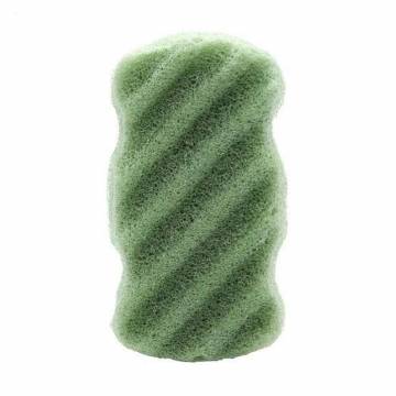 Конжаковая спонж-губка для умывания Cosmo Shop Волна, 12*6.5*3 см, зеленый чай, 1 шт (CS014)
