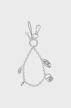 Серебристый брелок для телефона Diesel Phone Charm Серебряный ONESIZE Diesel 60456