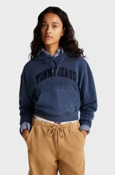 Женское темно-синее худи TJW BOXY CRP GMD VARSITY Синий S Tommy Jeans DW0DW19413