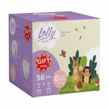 Набор подгузников Lolly Premium Soft Extra Lardge размер 6 (15+ кг) (подгузники, 30 шт + трусики, 26 шт + подарок) Набор подгузников Lolly Premium Soft Extra Lardge размер 6 (15+ кг) (подгузники, 30 шт + трусики, 26 шт + подарок)