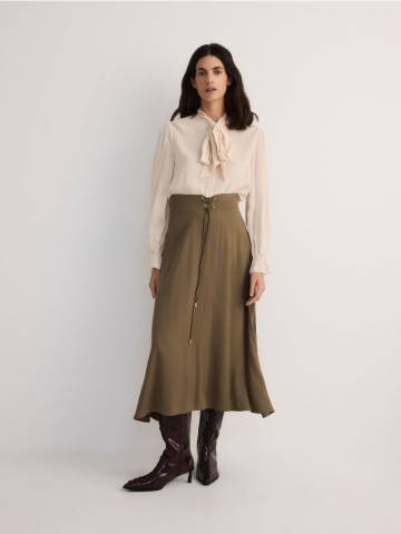 Reserved - LADIES` SKIRT - оливковий - 111DO-91X Reserved - LADIES` SKIRT - оливковий - 111DO-91X