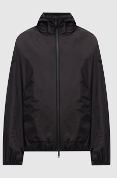 Черная ветровка с принтом логотипа