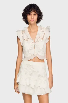 Женский белый топ Белый XS Sandro SFPTO00942_white