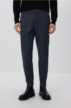 Reserved - Штани jogger с защипами - темно-синій - 507GC-95X