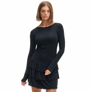 Cropp - Мінісукня з додаванням віскози - чорний Cropp - Мінісукня з додаванням віскози - чорний