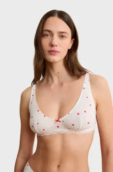 Женский белый бюстгальтер с узором VANITY GOURMANDE Белый L Etam 6557811