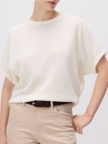 Reserved - LADIES` BLOUSE - кремовий - 423GA-01X