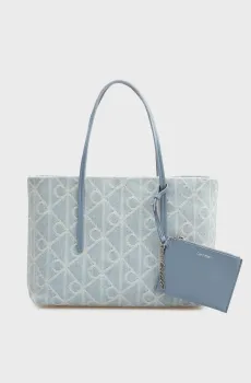 Женская голубая джинсовая сумка с узором EMBLEM Голубой ONESIZE Calvin Klein LV04F3429G