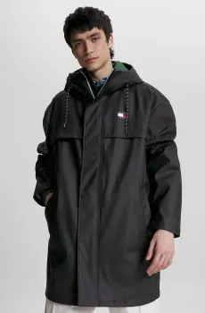 Мужская черная ветровка TJM CHICAGO LONG JACKET Черный XL Tommy Jeans DM0DM16582
