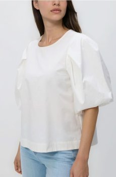 Reserved - Бавовняний топ - білий - TV526-00X