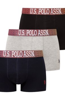 Трусы-боксеры мужские U.S. Polo Assn. 80571, Black/Grey Melange/Navy, размер L, 3 шт