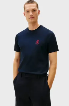 Мужская темно-синяя футболка CREST GIFTING INTERLOCK TEE Синий L Tommy Hilfiger MW0MW42854