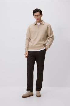 Reserved - Бавовняні штани чінос слім - темно коричневий - 254BK-89X