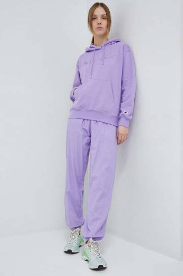 Хлопковые брюки Champion цвет фиолетовый Хлопковые брюки Champion цвет фиолетовый
