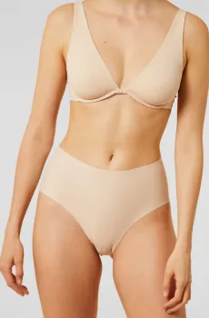 Женские бежевые трусики с высокой талией PUREFIT WECARE Бежевый L Etam 6531763