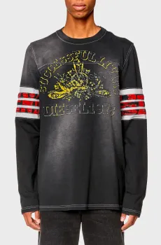 Мужской темно-серый лонгслив T-JU-LS MAGLIETTA Серый XL Diesel A12122 0WHAL