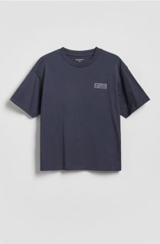 Reserved - Бавовняна футболка - темно-синій - 899HR-59X