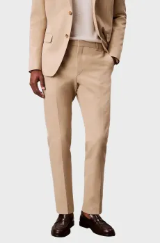 Мужские бежевые льняные брюки SLIM Бежевый 52 Calvin Klein LV14LD432G