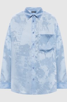 Голубая блузка из шелка