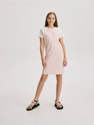 Reserved - GIRLS` DRESS - пастельний рожевий - 893EG-03X Reserved - GIRLS` DRESS - пастельний рожевий - 893EG-03X