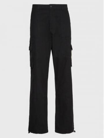 Karl Kani Штани з тканини Rubber Signature 6002507 Чорний Relaxed Fit Karl Kani Штани з тканини Rubber Signature 6002507 Чорний Relaxed Fit