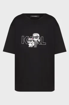 Женская черная футболка Черный XS Karl Lagerfeld A3W17084