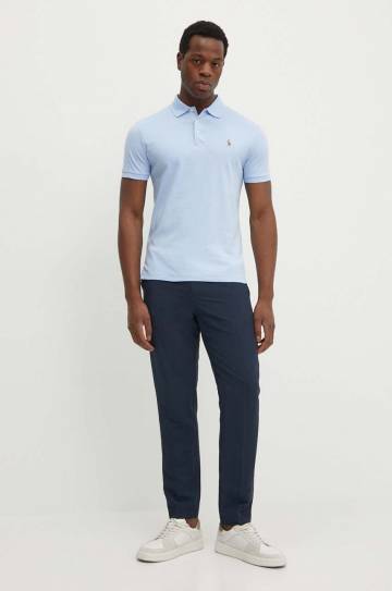 Хлопковое поло Polo Ralph Lauren однотонное 710713130 Хлопковое поло Polo Ralph Lauren однотонное 710713130