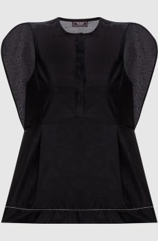 Черный топ с шелком