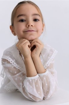 Reserved - Блузка з оборками - кремовий - 814HT-01X