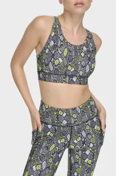 Женский серый топ с узором Серый L DKNY DP3T9591