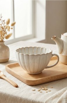 Ребриста кружка - білий