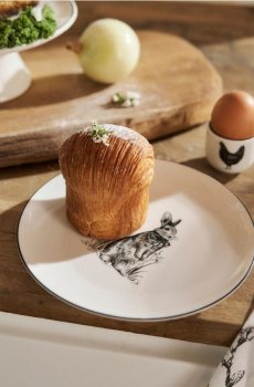 Великодні керамічні тарілки з мотивом зайчика 2-pack - чорний