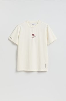 Reserved - Комфортна футболка з принтом - кремовий - 295FP-01X