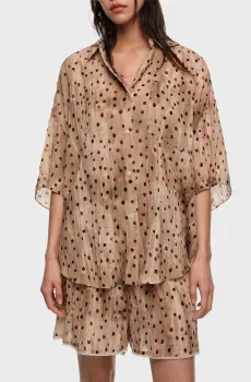 Женская бежевая рубашка в горошек Бежевый S Bimba Y Lola 261BR2029.11430