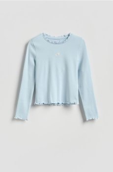 Reserved - Футболка, оздоблена вишивкою - блідо-блакитний - 818HT-05X