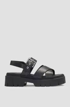 Женские черные кожаные сандалии Черный 41 HUGO 50542072;001