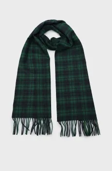 Мужской зеленый шерстяной шарф в клетку CHECK WOVEN SCARF Зеленый ONESIZE Gant 9920212
