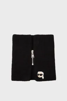 Женский черный баф IKONIK 2.0 SNOOD Черный ONESIZE Karl Lagerfeld 236W3303