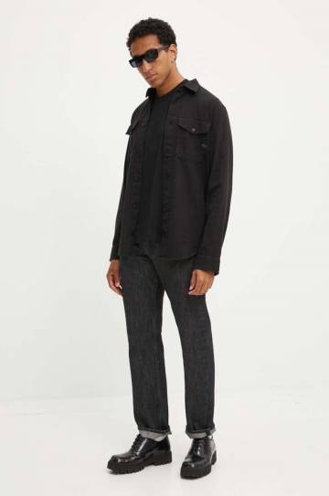 Хлопковая футболка Guess Jeans мужская цвет чёрный однотонная M4YI44 K8FQ4 Хлопковая футболка Guess Jeans мужская цвет чёрный однотонная M4YI44 K8FQ4