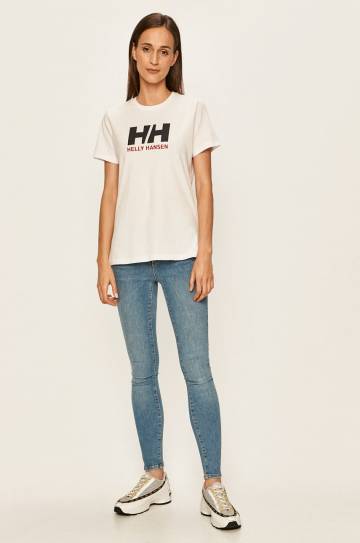 Хлопковая футболка Helly Hansen цвет белый 34112-001 Хлопковая футболка Helly Hansen цвет белый 34112-001