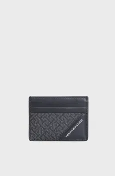 Мужской черный кожаный кардхолдер TH MONOGRAM CC HOLDER Черный ONESIZE Tommy Hilfiger AM0AM12786