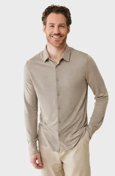 Мужская бежевая рубашка Melee modal shirt long sleeve Бежевый XXL Mexx MF007200851M
