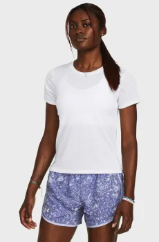 Женская белая футболка UA LAUNCH SHORTSLEEVE Белый XL Under Armour 1382434-100